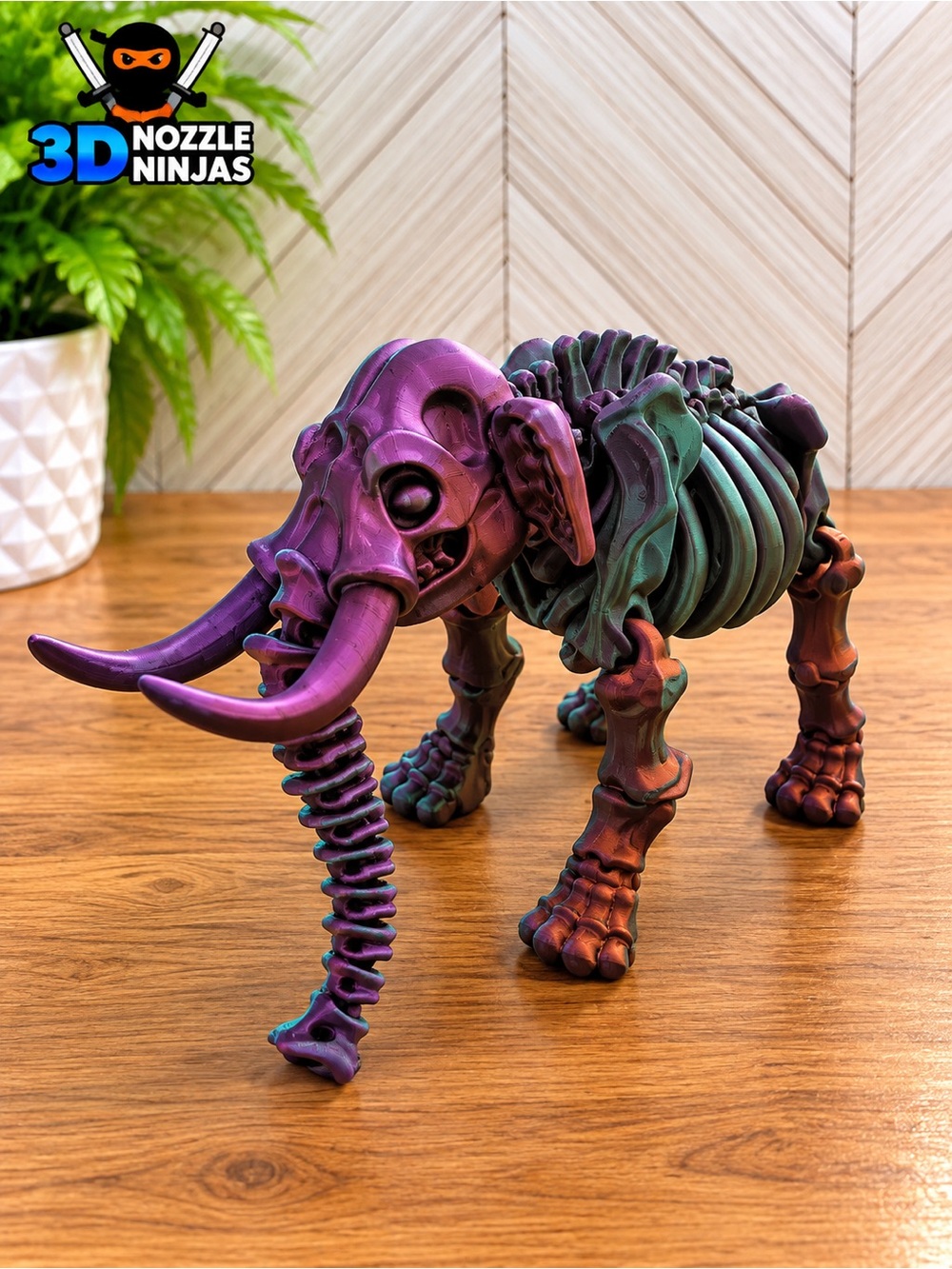 3D Handcrafted Designed Articulated Skeleton Elephant Figurine Decor